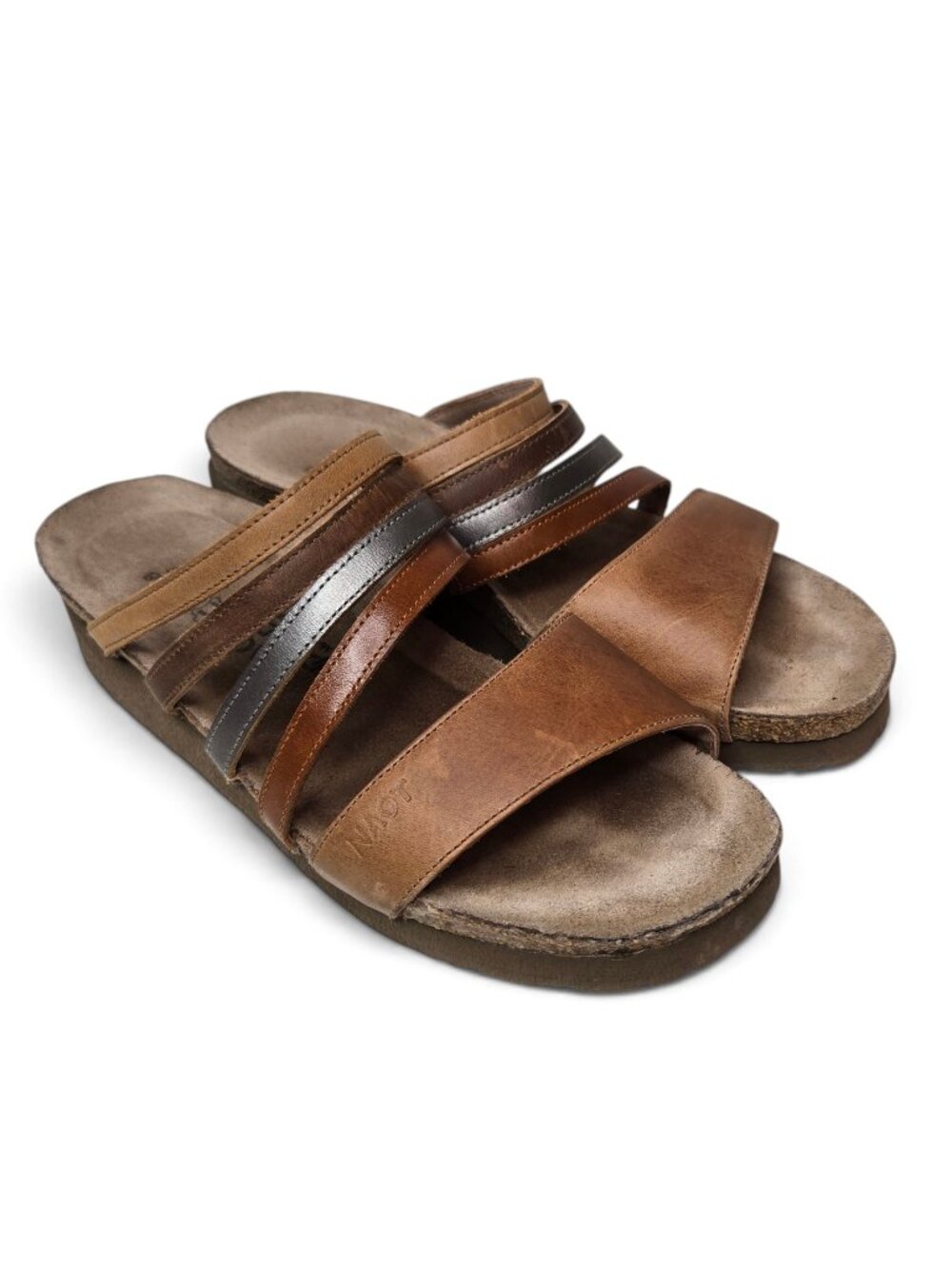 Naot Peyton Colorful Strappy Sandals Womens Open Toe Cork Bed Slip On 37